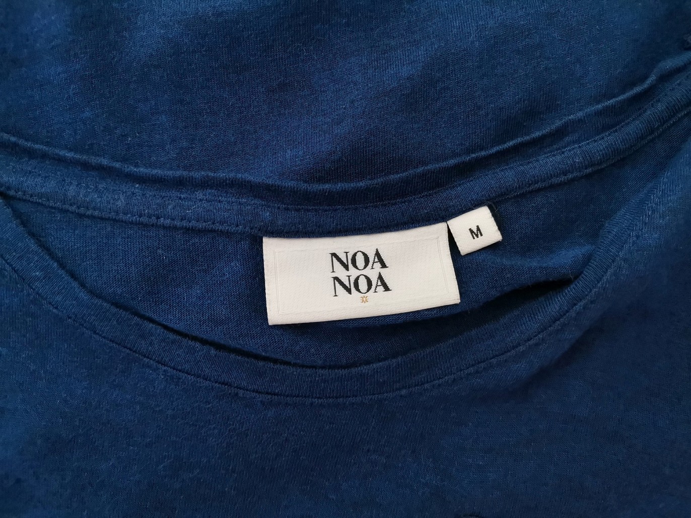 Noa noa Size M Color Niebieski Okrągły dekolt Tunika Bluzka Krótki rękaw Fabric Wiskoza 100%