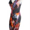 Full Circle Size 10 (36) S Color Czarny Dekolt Serce Sukienka Bodycon Bezrękawnik Midi