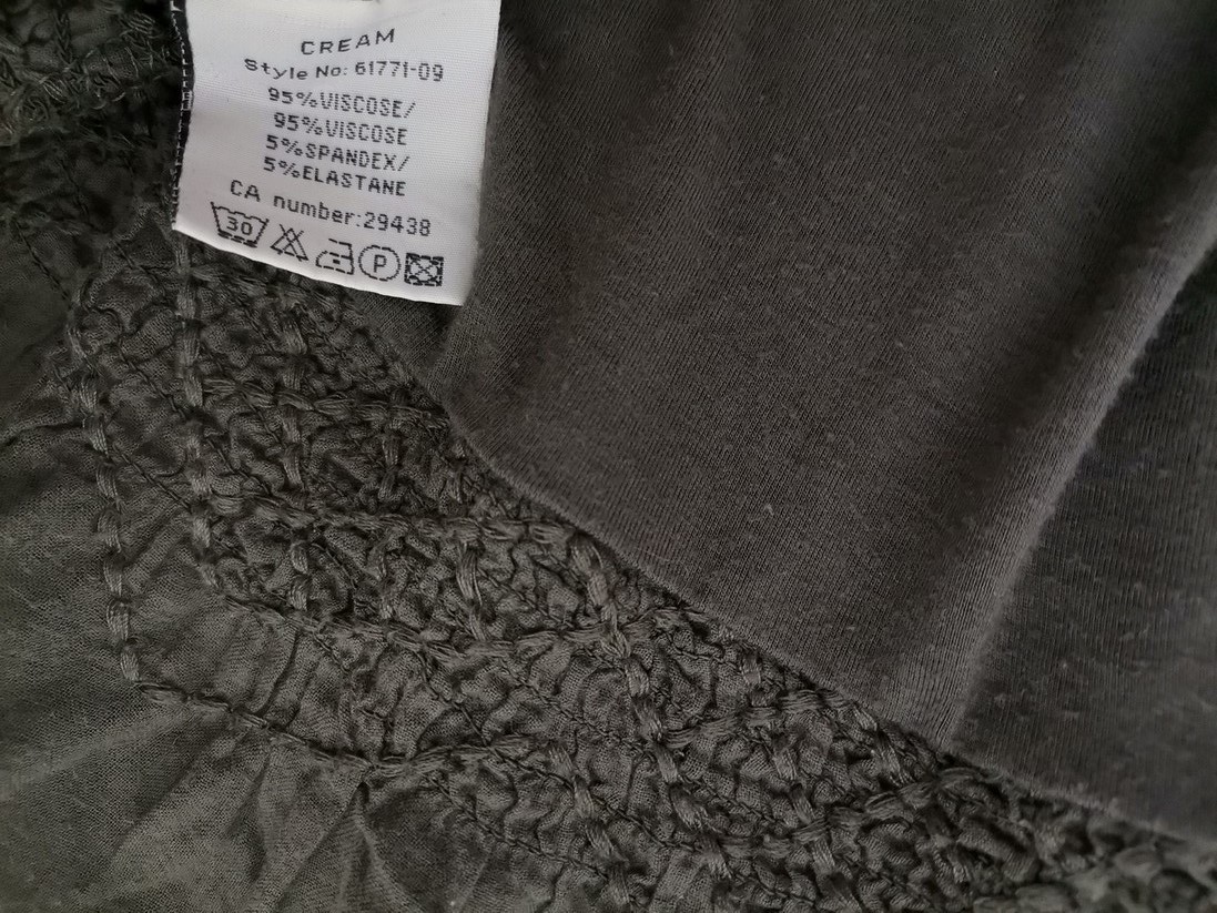 Cream Size XL Color Szary Dekolt U Sukienka na Ramiączkach Bezrękawnik Midi Fabric Wiskoza