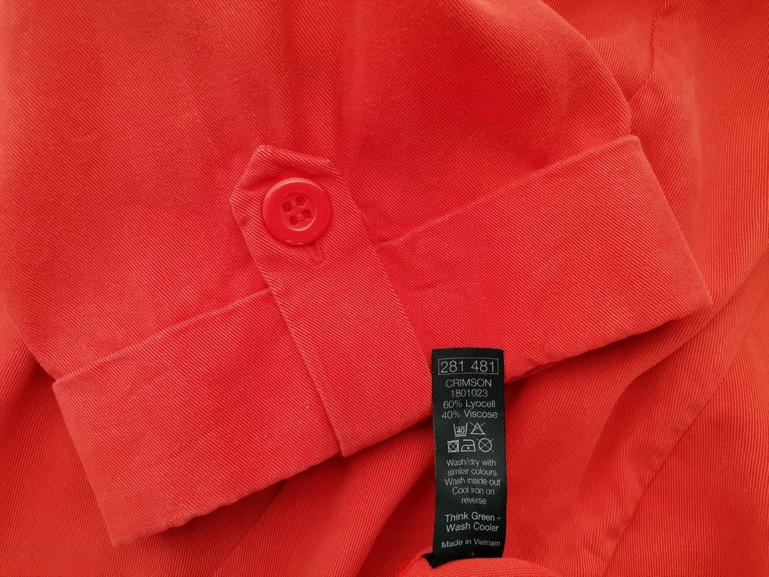 Anya Madsen Copenhagen Size 26 (54) Color Pomarańczowy W serek Długi Otwarty Kardigan Rękaw 3/4 Fabric Lyocell Cienka dzianina