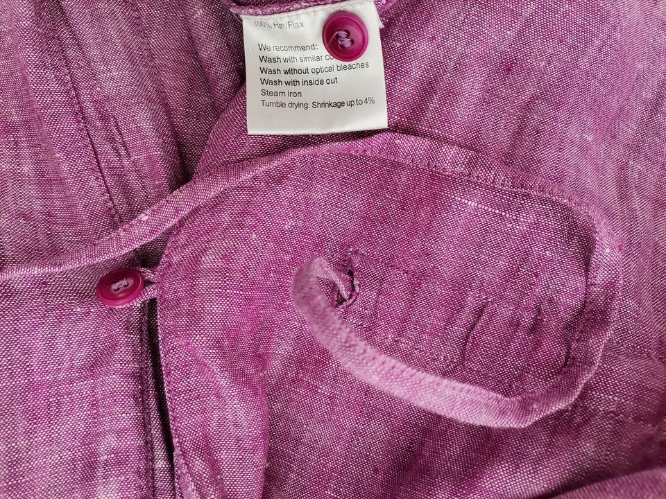 Noa noa Size L Color Fioletowy Kołnierz Długi Kardigan Płaszcz Wiązany Długi rękaw Fabric Len 100% Cienka dzianina