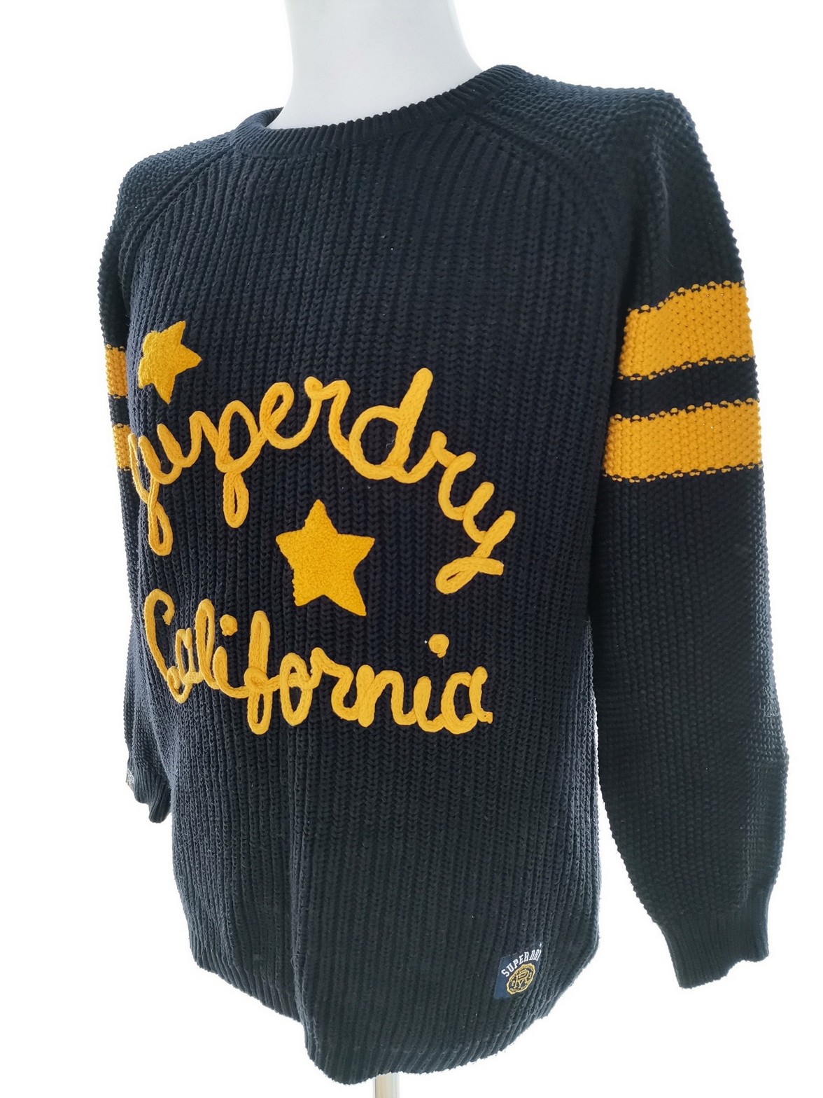 Superdry Size L Color Granatowy Męski Sweter Długi rękaw Fabric Bawełna