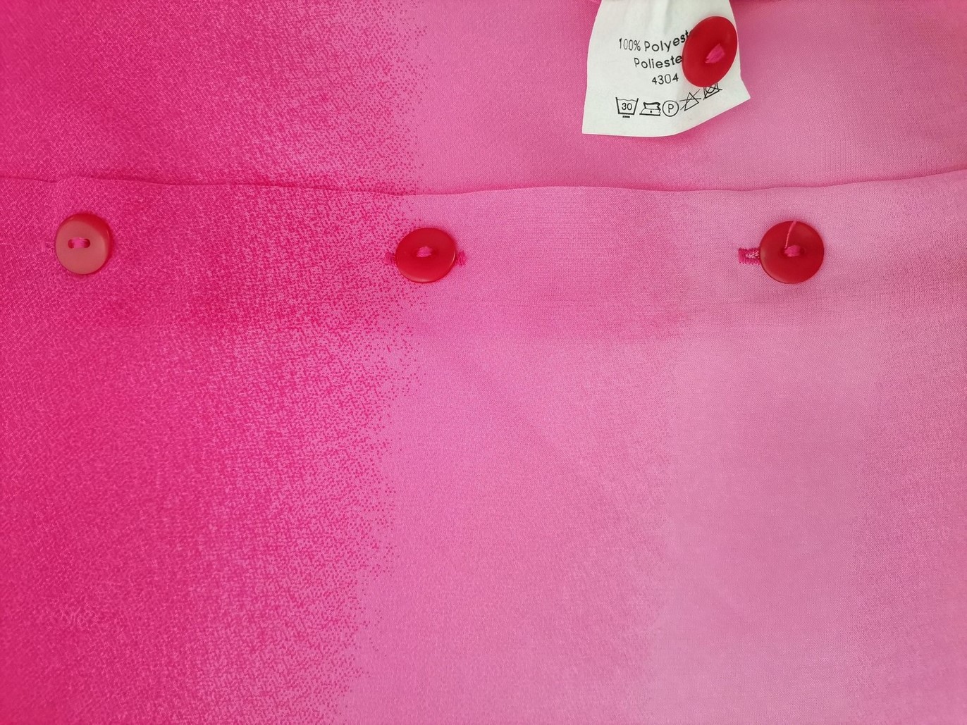 B Vintage Size 34/36 Color Różowy W serek Tunika Zapinana Bluzka Krótki rękaw