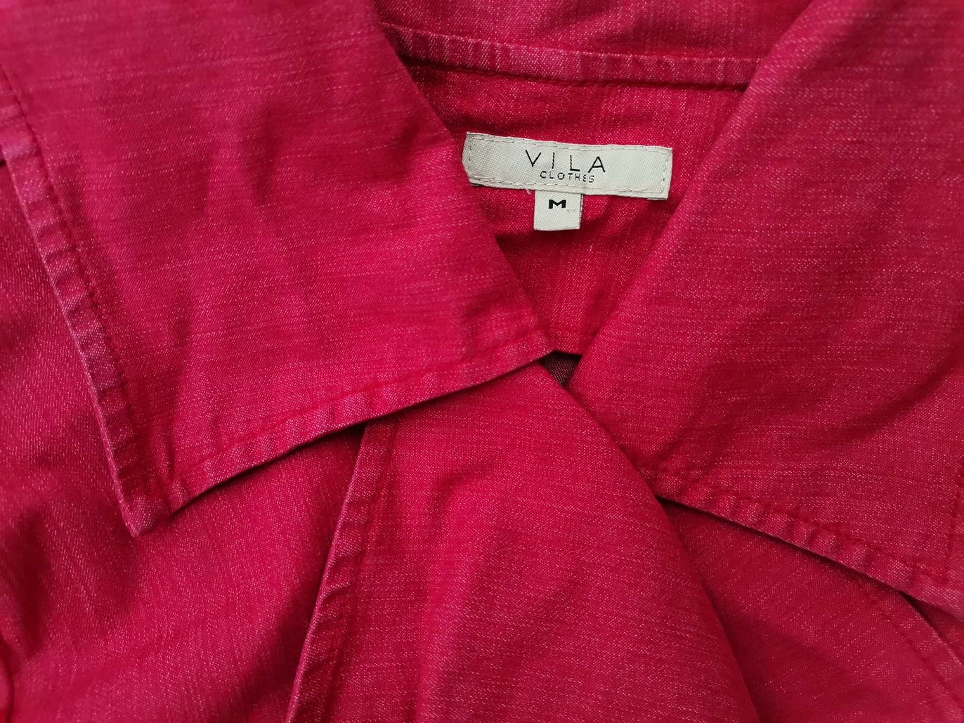 Vila Size M Color Czerwony Płaszcz Długi rękaw Fabric Bawełna