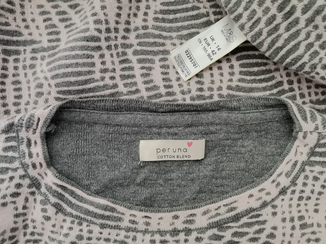 Size 14 (42) Color Szary Okrągły dekolt Sweter Długi rękaw Fabric Bawełna Cienka dzianina