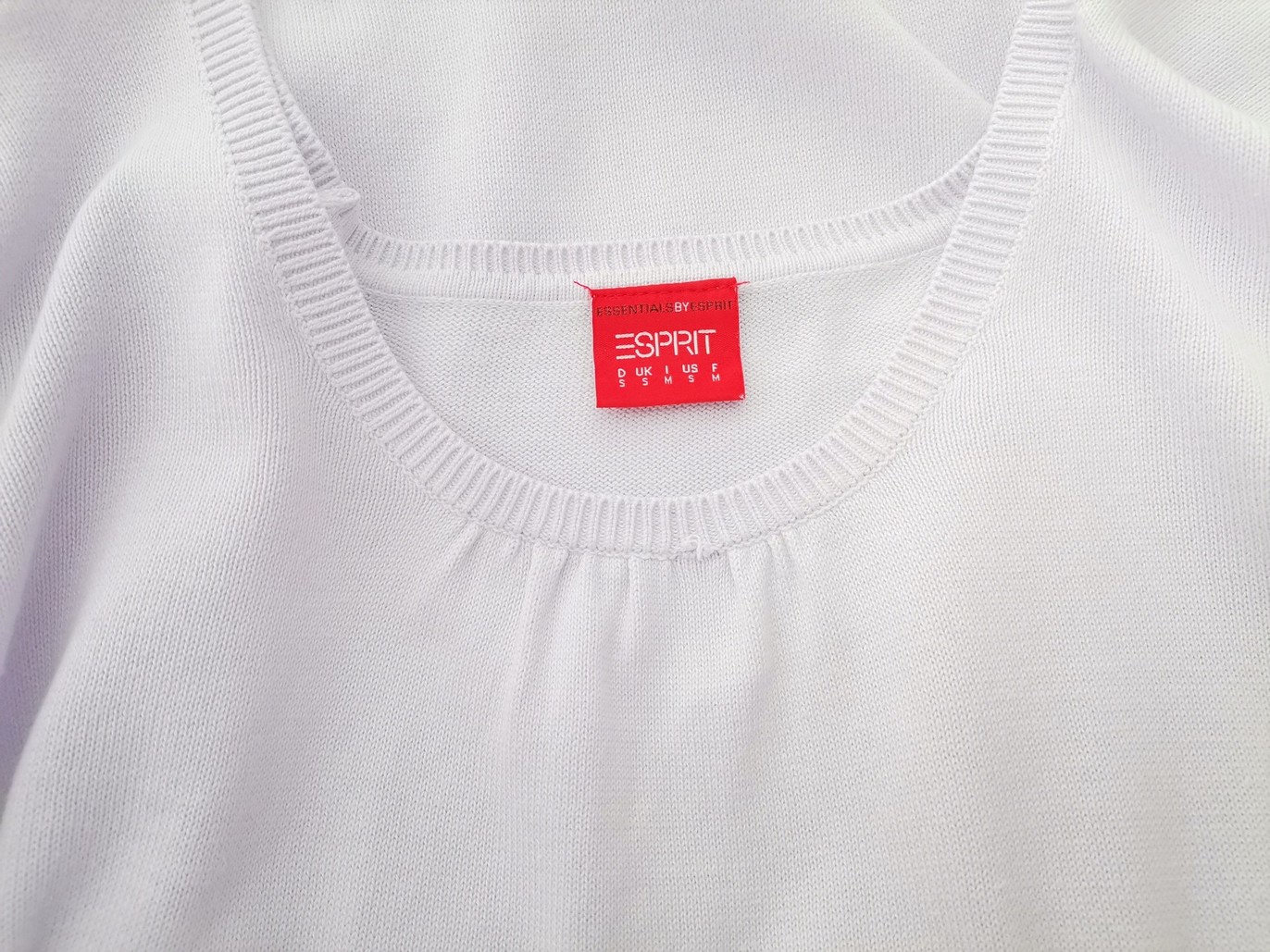 Esprit Size S Color Lawendowy Okrągły dekolt Sweter Długi rękaw Cienka dzianina