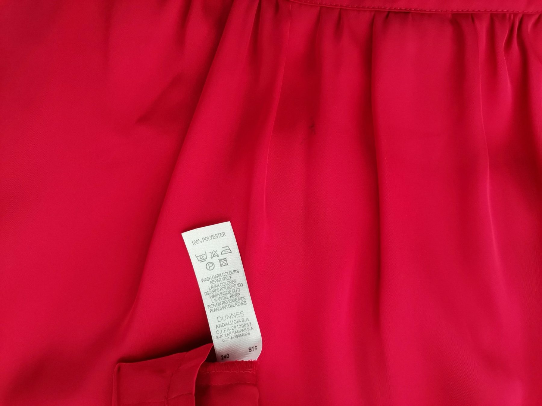 Dunnes Size 12 (40) Color Fuksja Okrągły dekolt Tunika Bluzka Krótki rękaw