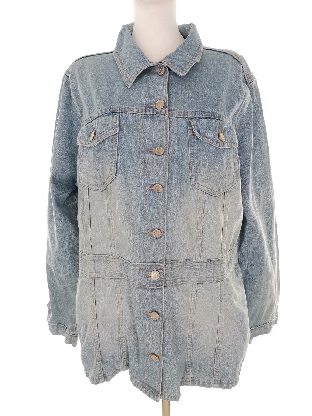 Etam Size 22 (50) Color Niebieski Kurtka Jeansowa Długi rękaw Fabric Bawełna 100%