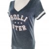 Hollister Size M Color Granatowy W serek T-Shirt Krótki rękaw Fabric Bawełna